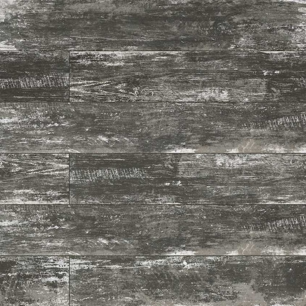 Vintage Silver 8 In. X 36 In. Glazed Porcelain Floor And Wall Tile, 7PK